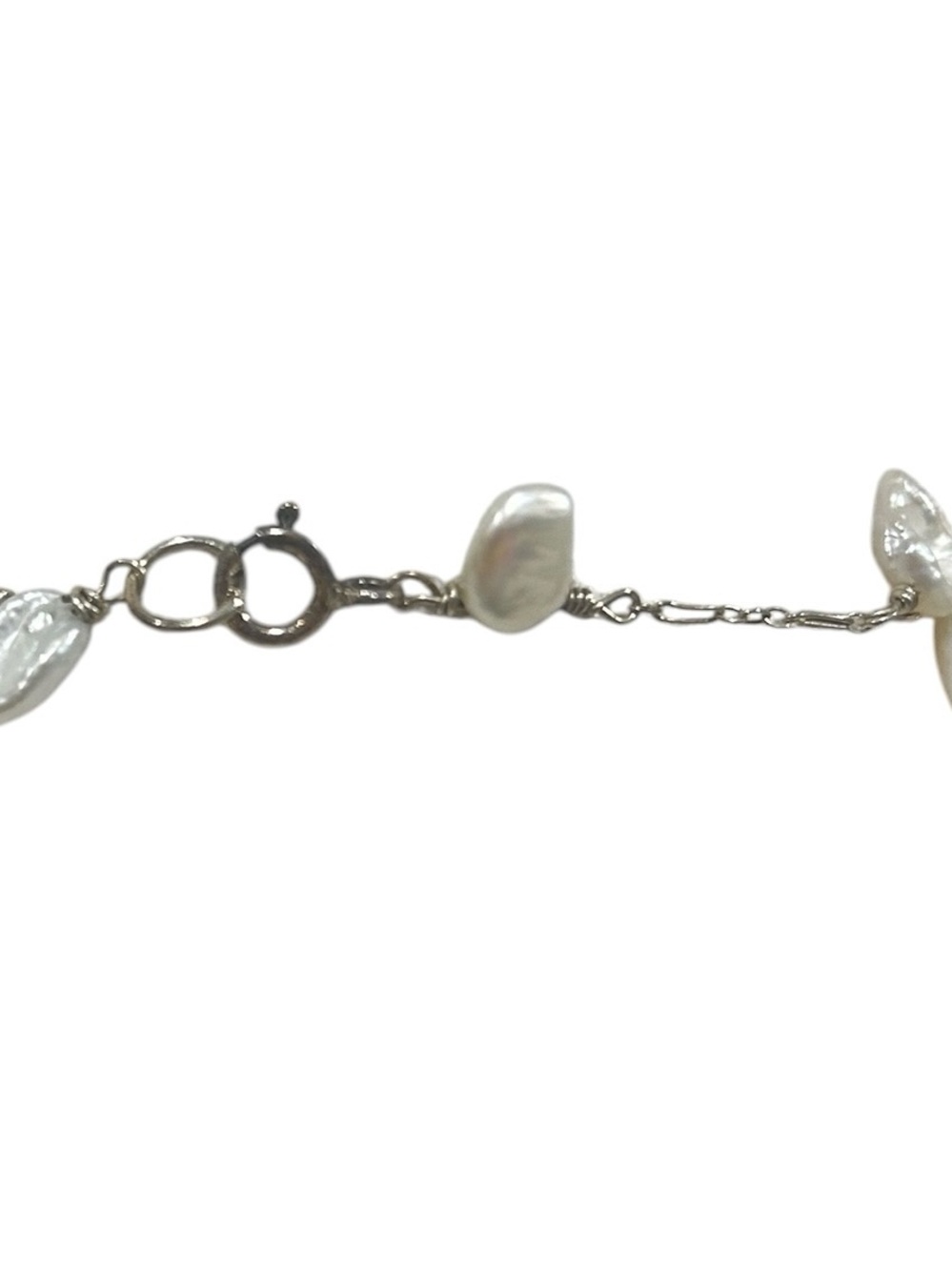 Alexis Bittar white Baroque Pearl Station silver choker Necklace in gift pouch - Picture 6 of 7
